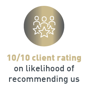 10/10 rating by client: Likelihood of recommending us