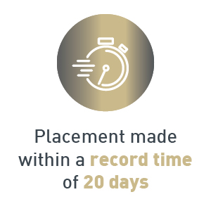 Placement made within a record time of 20 days