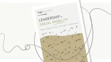 Cover of report titled 'Leadership & Social Mobility' by Page Executive.